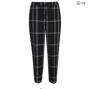 Ted Baker Men's Black and White Plaid Pants